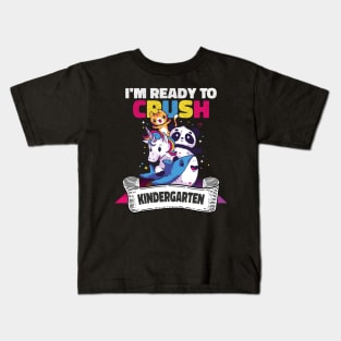 Kids I'm Ready To Crush Kindergarten Dinosaur Back To School Kids T-Shirt